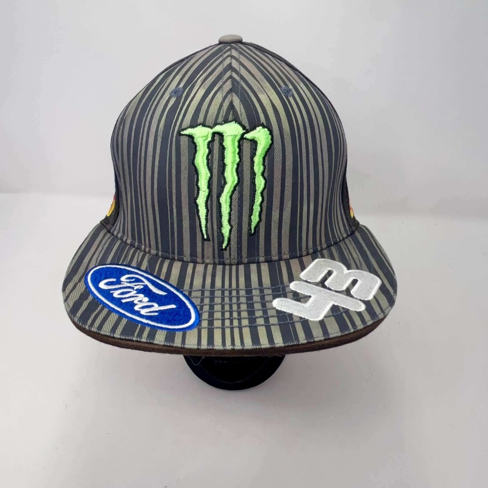 Ken Block 43 Monster Energy Ford DC Pirelli Flexfit Hat S/M Rally Racing Rare